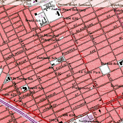 Topographic Map of Jamieson School, MI