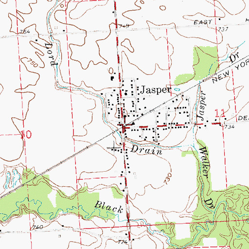 Topographic Map of Jasper, MI