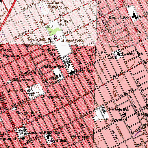 Topographic Map of Joyce School, MI