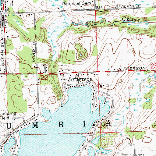 Topographic Map of Jefferson, MI