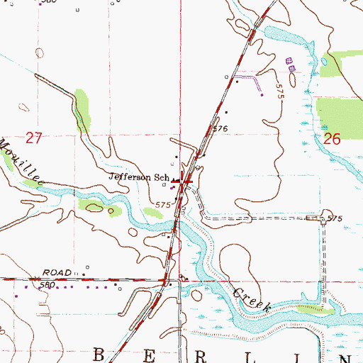 Topographic Map of Jefferson School, MI