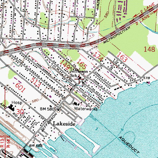 Topographic Map of Jefferson School, MI