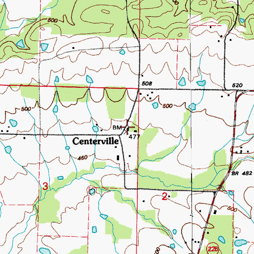 Topographic Map of Union Grove School (historical), AR