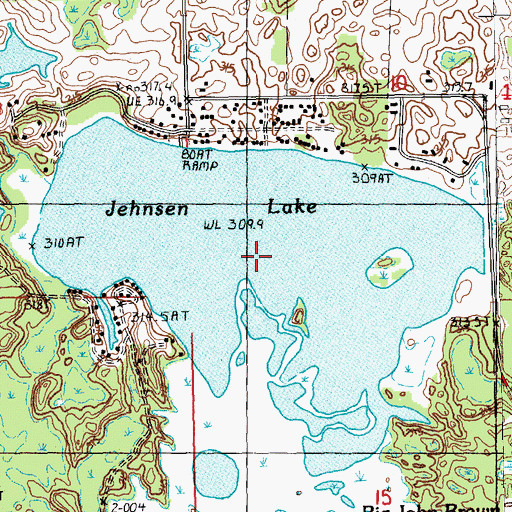 Topographic Map of Jehnsen Lake, MI