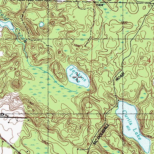 Topographic Map of Jenkins Lake, MI