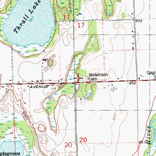 Topographic Map of Jenkinson School, MI
