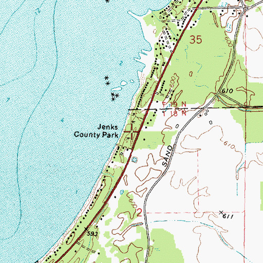 Topographic Map of Jenks County Park, MI