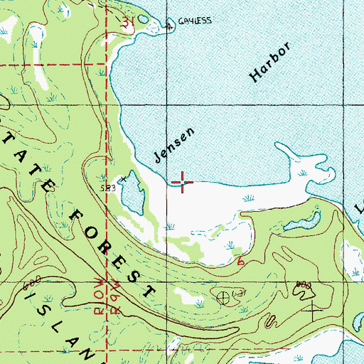 Topographic Map of Jensen Harbor, MI