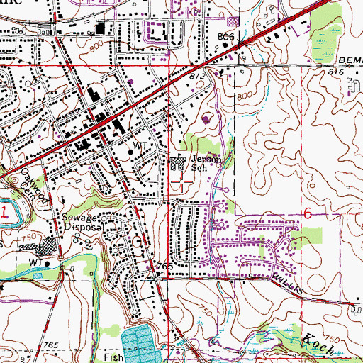 Topographic Map of Pleasant Ridge Elementary School, MI