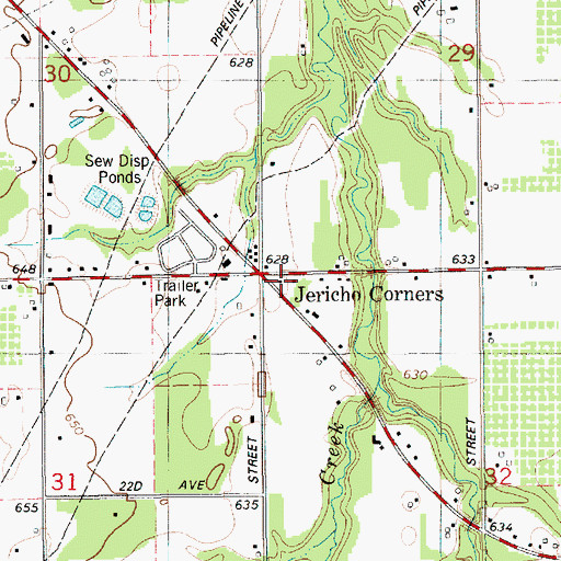 Topographic Map of Jericho School, MI