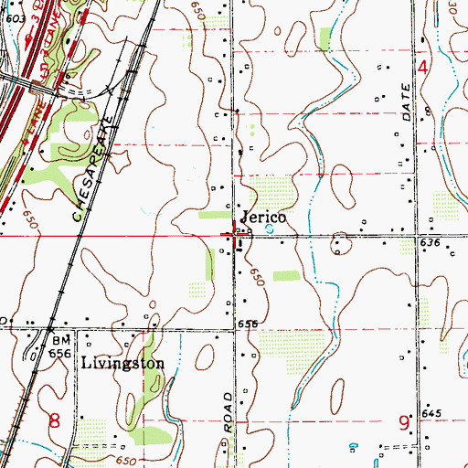 Topographic Map of Jerico, MI