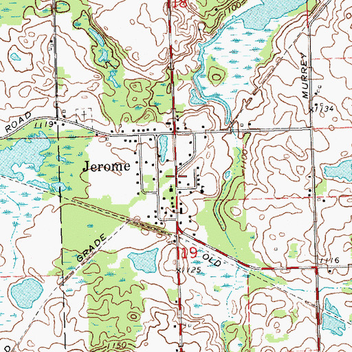 Topographic Map of Jerome, MI