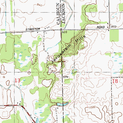 Topographic Map of Jerusalem Hills, MI