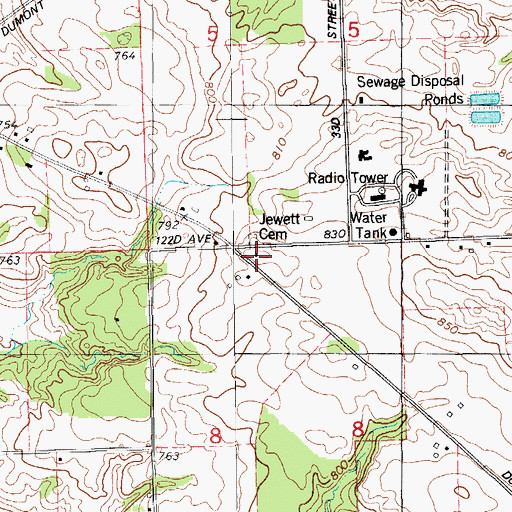 Topographic Map of Jewett School, MI
