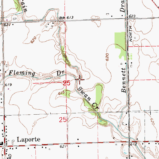 Topographic Map of Jo Drain, MI