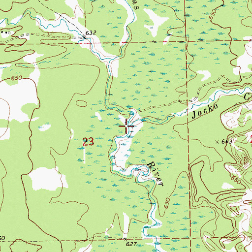 Topographic Map of Jocko Creek, MI