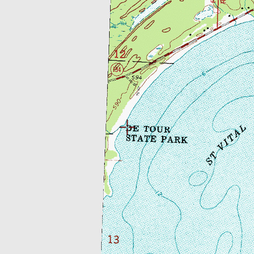 Topographic Map of Joe Straw Creek, MI