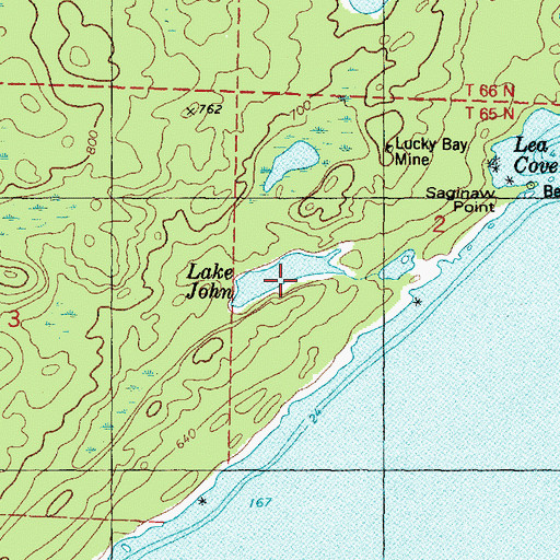 Topographic Map of Lake John, MI