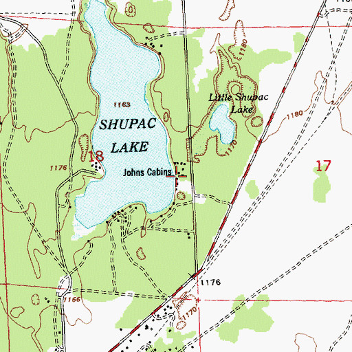 Topographic Map of Johns Cabins, MI
