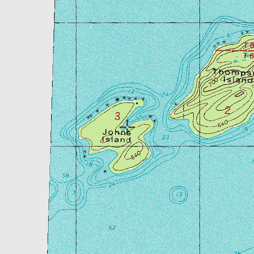 Topographic Map of Johns Island, MI