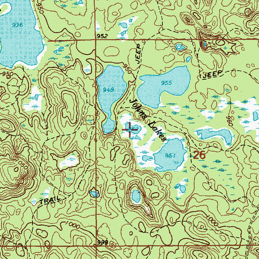 Topographic Map of Johns Lakes, MI