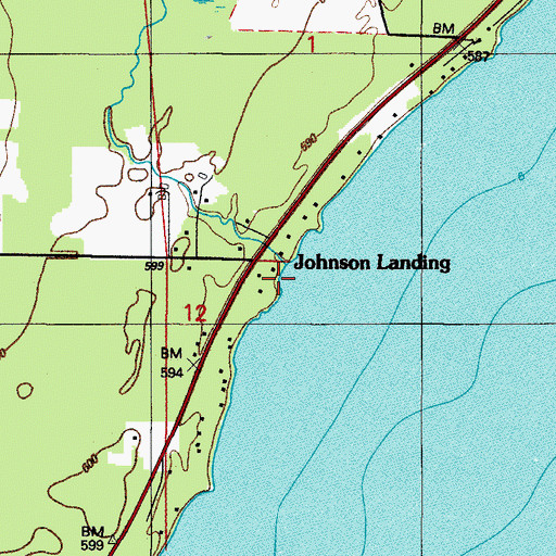 Topographic Map of Johnson Creek, MI