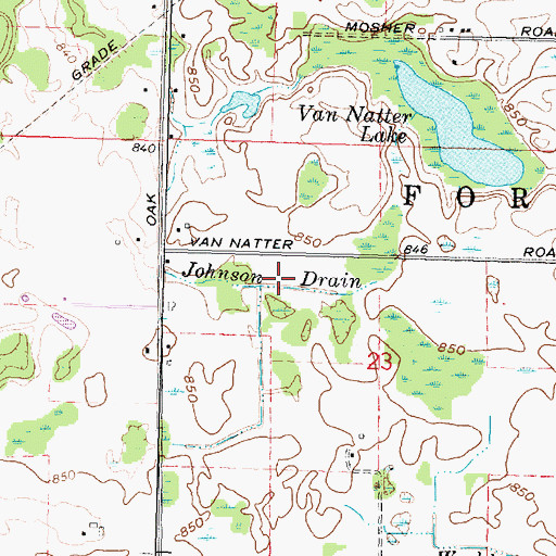 Topographic Map of Johnson Drain, MI