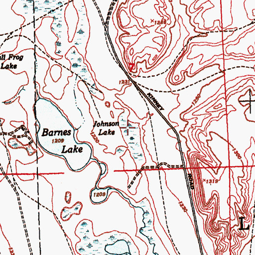 Topographic Map of Johnson Lake, MI