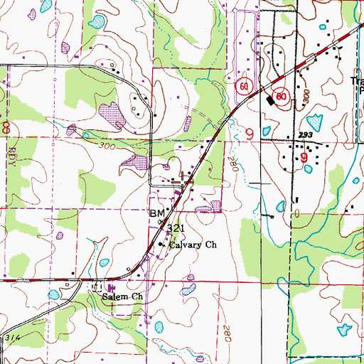 Topographic Map of Whittens Store (historical), AR