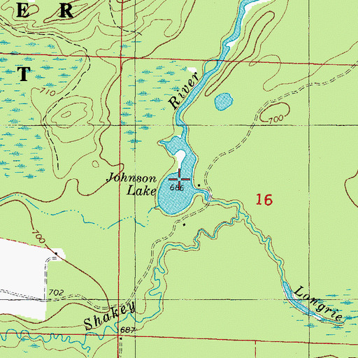 Topographic Map of Johnson Lake, MI