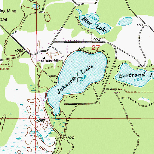Topographic Map of Johnson Lake, MI