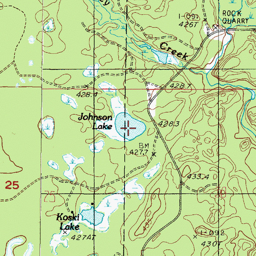 Topographic Map of Johnson Lake, MI