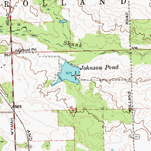 Topographic Map of Johnson Pond, MI