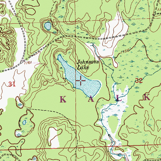 Topographic Map of Johnsons Lake, MI