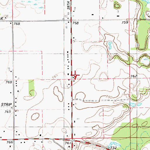 Topographic Map of Johnstown School, MI