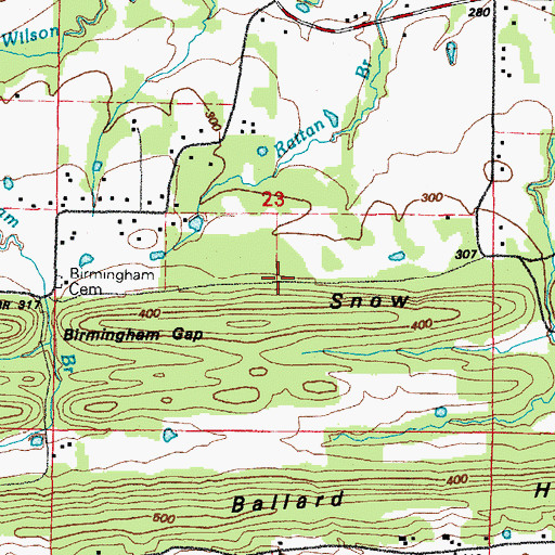 Topographic Map of Woodrow School (historical), AR