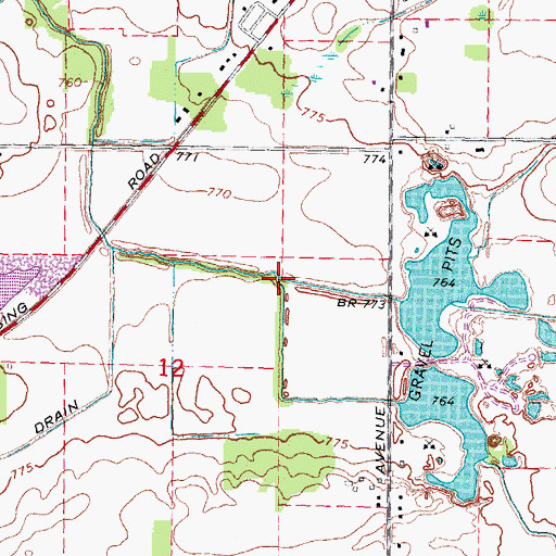 Topographic Map of Jones Creek, MI