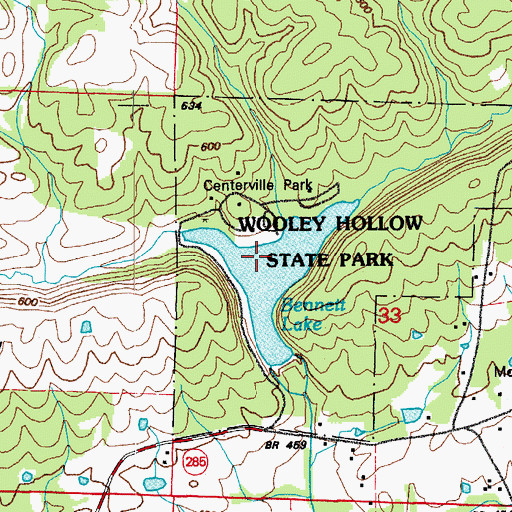 Topographic Map of Wooley Hollow, AR
