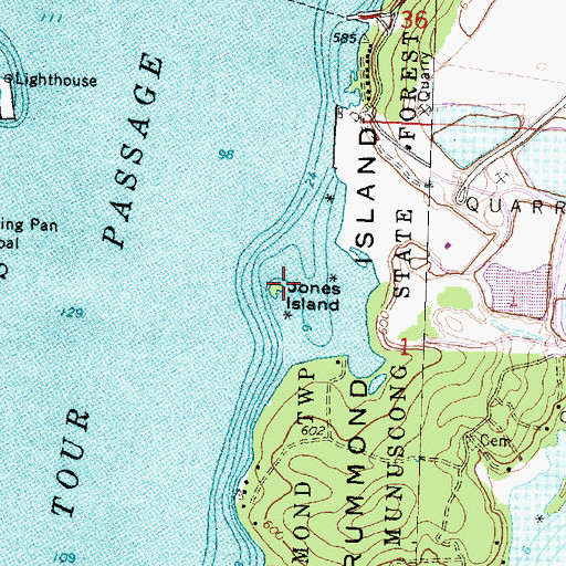 Topographic Map of Jones Island, MI