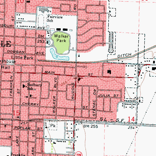 Topographic Map of Aldersgate United Methodist Church, AR