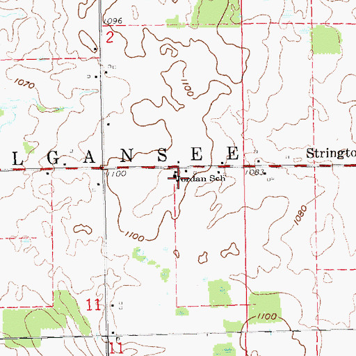 Topographic Map of Jordan School, MI