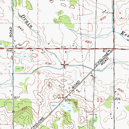 Topographic Map of Joslyn Drain, MI