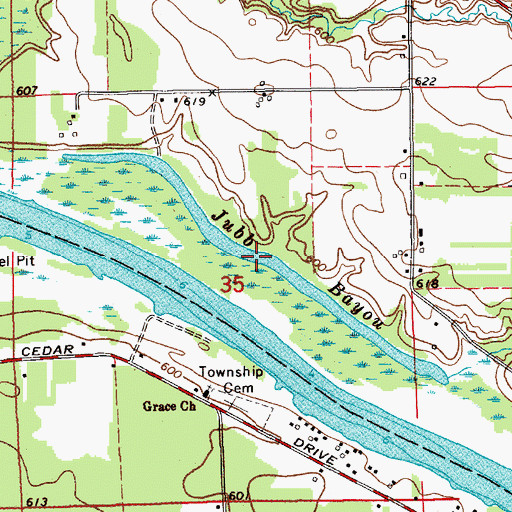Topographic Map of Jubb Bayou, MI