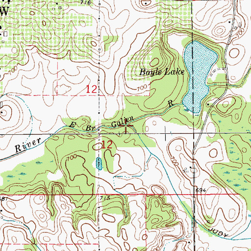 Topographic Map of Judy Lake Drain, MI