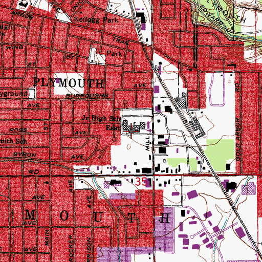 Topographic Map of Junior High School East, MI