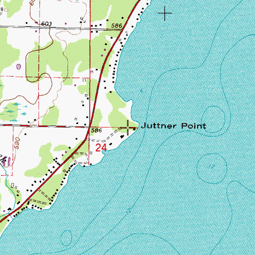 Topographic Map of Juttner Point, MI