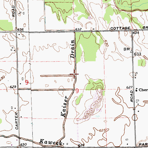 Topographic Map of Kaiser Drain, MI