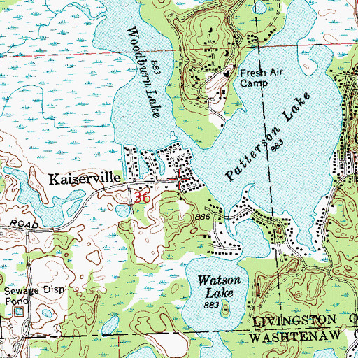 Topographic Map of Kaiserville, MI