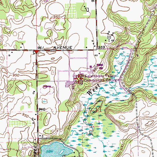 Topographic Map of Kalamazoo Valley Community College, MI