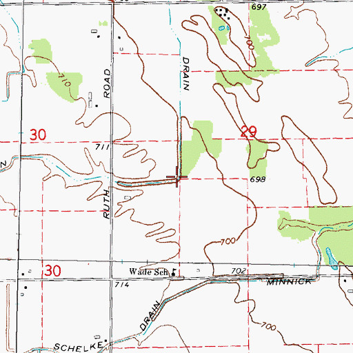 Topographic Map of Karg Drain, MI